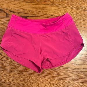 Lululemon magenta pink speed up shorts